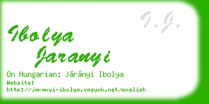 ibolya jaranyi business card