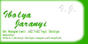 ibolya jaranyi business card